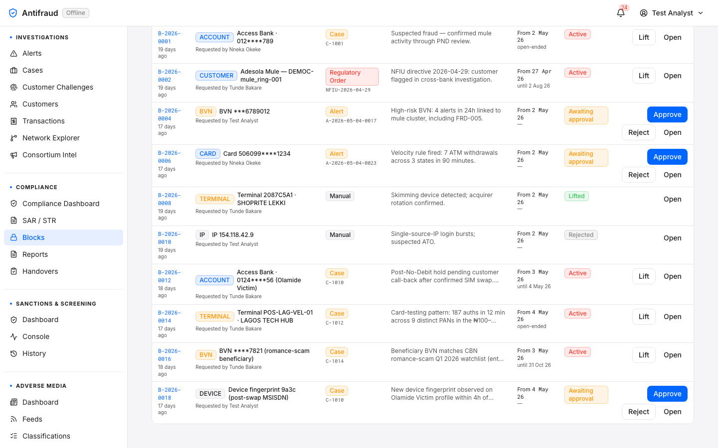 Blocks list — bottom