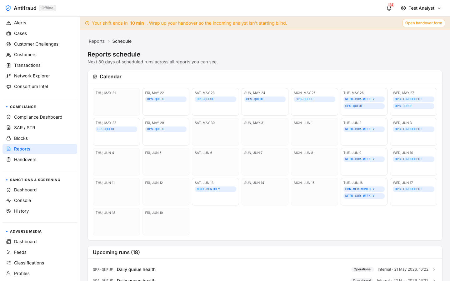 Report scheduling — top