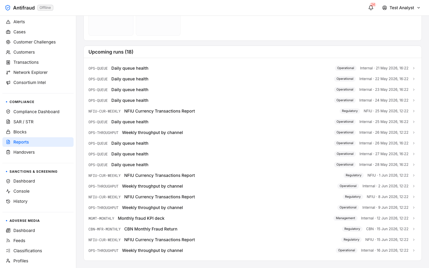 Report scheduling — bottom