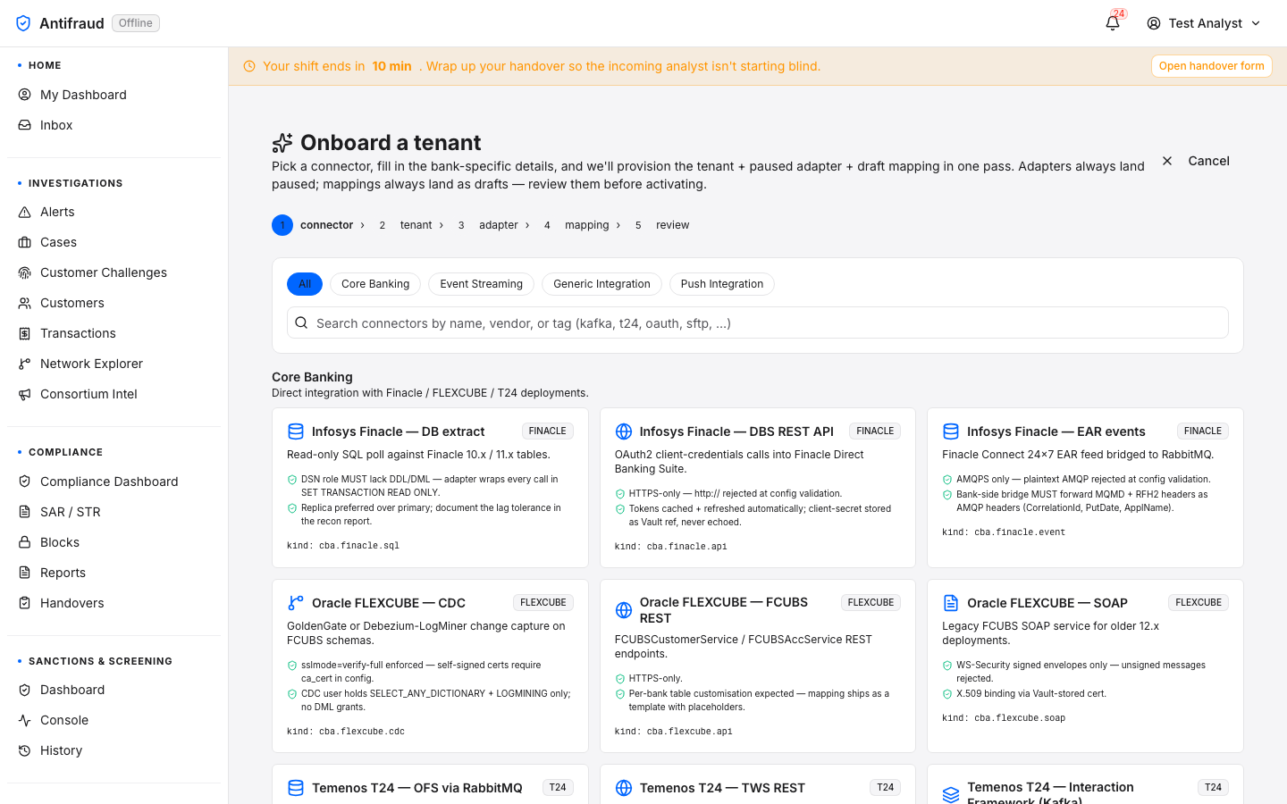 Tenant onboarding — top