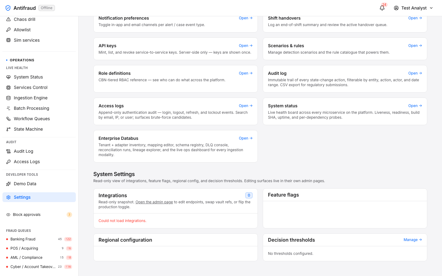 Settings hub — bottom